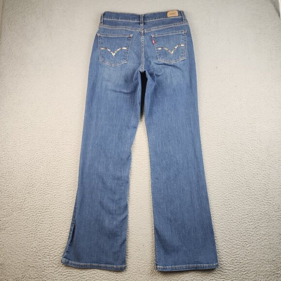 Levi's 512 Jeans Womens 10 Misses Blue Perfectly Slimming Boot Cut Stretch Denim - Picture 2 of 12